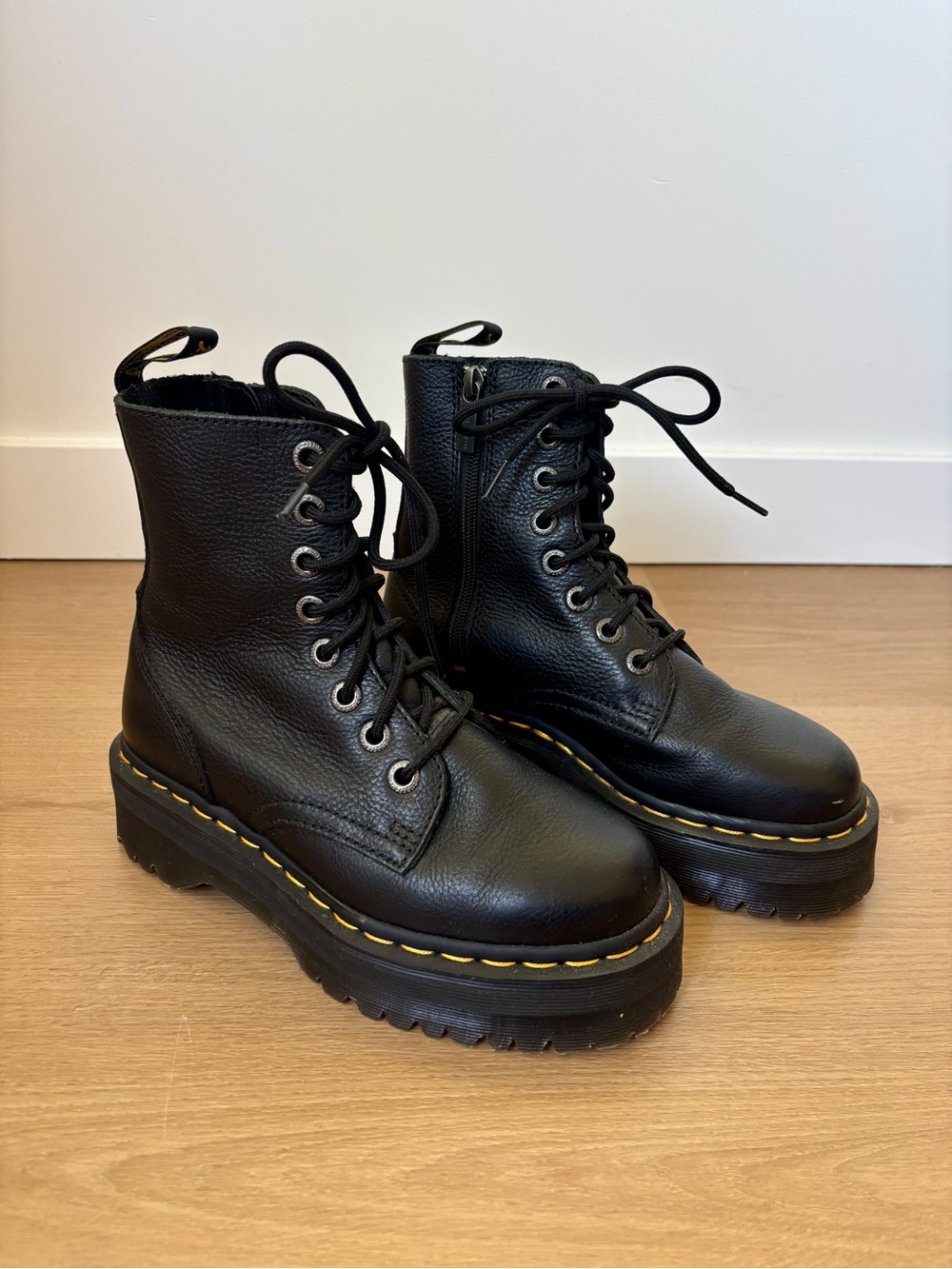 Dr. Martens Jadon III Black Leather Platform Boots